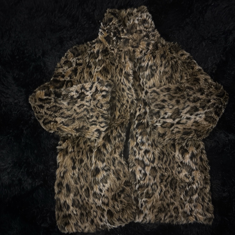 H&M Leopard Print Teddy Jacket